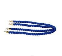 Twisted Nylon Crowd Control Rope,4.9ft Long VIP Barrier Hemp Rope, Hotel Bank Museum Ticket Gate Queue Divider(Blue,Gold hook)
