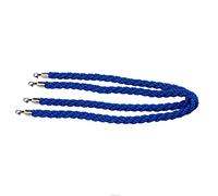 Twisted Nylon Crowd Control Rope,4.9ft Long VIP Barrier Hemp Rope, Hotel Bank Museum Ticket Gate Queue Divider(Blue,Silver hook)