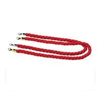 Twisted Nylon Crowd Control Rope,4.9ft Long VIP Barrier Hemp Rope, Hotel Bank Museum Ticket Gate Queue Divider(Red,Silver hook)