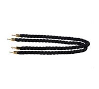 Twisted Nylon Crowd Control Rope,4.9ft Long VIP Barrier Hemp Rope, Hotel Bank Museum Ticket Gate Queue Divider(Black,Gold hook)