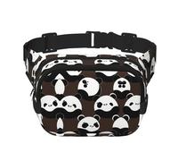 Twisted panda - Marsupio quadrato a doppio strato con cinghia regolabile per attività all'aperto, nero, taglia unica, Nero , Taglia unica