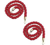 Twisted Red Queue Ropes - 5,1 cm di spessore, corda barriera per controllo della folla, lunghezza 1,5 m, confezione da 2 per eventi, feste, teatri, soluzione di gestione delle code di alta qualità