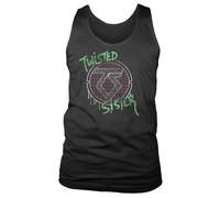 Twisted Sister - Canotta Tank Top Uomo Nera Manica Scollo Rotondo Slim