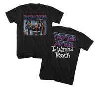 Twisted Sister I Wanna Rock T-Shirt Uomo Manica Corta Nero Cotone