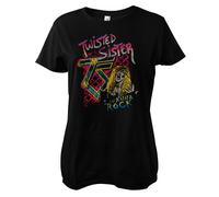 Twisted Sister Officially Licensed I Wanna Rock T-Shirt Donna Nera Girocollo