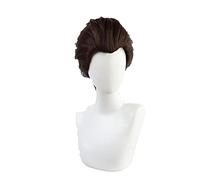 Twisted Wonderland Ashton Vargas Cosplay Short Brown Heat Resistant Synthetic Hair+ Wig Cap Halloween Party