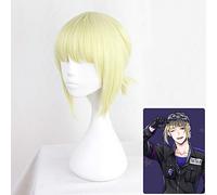 Twisted-Wonderland Rook Hunt Parrucche Cosplay Capelli sintetici corti dorati leggeri resistenti al calore per la festa di carnevale di Halloween