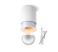 Twister Living Lampada da soffitto E27 bianco-argento - facile da fissare senza viti - applique camera da letto [Classe di efficienza energetica A++]
