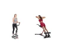 Twister Stepper Machine, Height Adjustable Stepper w/Handlebars & LCD Monitor + Unisex's Station-SF-BH620062 Hyperextension Roman Chair with Dip Station, Black, One Size