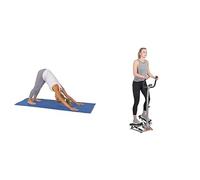 Twister Stepper Machine, Height Adjustable Stepper w/Handlebars & LCD Monitor + Yoga Mat - Blue