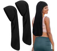 Twistover 2 pz Jumbo Nero Dreadlock Cap Hair Dreads Head Wrap Loc Wraps per dreads Accessori per capelli per uomini donne che dormono