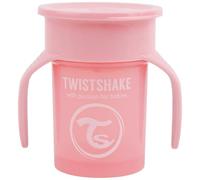 Twistshake 78928, 360 Cup Bicchiere Salvagoccia Antigoccia Bambini 230 ml, Tazza Biberon di Apprendimento da Bere, Bordo Anti-rovesciamento a 360°, Ergonomico, 6+ Mesi, Senza BPA, Rosa Pastello