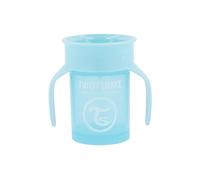 Twistshake 78929, 360 Cup Bicchiere Salvagoccia Antigoccia Bambini 230 ml, Tazza Biberon di Apprendimento da Bere, Bordo Anti-rovesciamento a 360°, Ergonomico, 6+ Mesi, Senza BPA, Blu Pastello