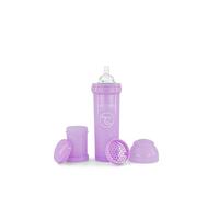 Twistshake Anti-Kolik - Borraccia con tettarella in morbido silicone, con valvola a fondo contro coliche e tettarelle, misura grande, 330 ml, senza BPA, a partire da 4 mesi, viola pastello