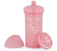Twistshake Biberon a Prova di Perdite con Beccuccio Rigido e Frullatore per Frutta - 360ml, per Bebè Senza BPA | Tazza Sippy da Allenamento per Bambini | Rosa Chiaro
