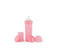 Twistshake Biberon Anti-Colica con Contenitore per Latte in Polvere e Miscelatore, 330ml, Capezzolo Simile al Seno in Silicone a Flusso Rapido, Senza BPA, Adatto Bambini dai 4 Mesi in su, Rosa Chiaro