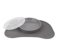 Twistshake Set di Stoviglie per Bambini Mini | Piatto di Aspirazione del Bambino + Tovaglietta del Bambino (31x17) | Piatto e Tovaglietta per lo Svezzamento del Bambino Senza BPA | Piatto da Allenamento in 3 Parti per Neonati e Bambini | 6 Mesi+ Piatto di Alimentazione del Bambino | Piatto Piano per Bambini per uso Quotidiano | Adatto per la Maggior Parte del Seggiolone | Grigio Chiaro
