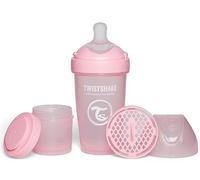 Twistshake Pro Double Biberon Anticolico con Contenitore per Latte in Polvere - 260ml | Capezzolo Simile al Seno in Silicone a Flusso Medio | Senza BPA | Adatto per Bambini dai 2 Mesi in Su | Rosa