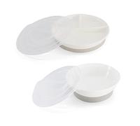 Twistshake Set Di Stoviglie Per Bambini | Piatto Diviso Per Bambini + Ciotola Per Bambini | Piatto E Ciotola Per Bambini Senza BPA | Kit Di Formazione Alimentare Per Bambini | Bianco
