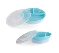 Twistshake Set Di Stoviglie Per Bambini | Piatto Diviso Per Bambini + Ciotola Per Bambini | Piatto E Ciotola Per Bambini Senza BPA | Kit Di Formazione Alimentare Per Bambini | Blu