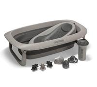 Twistshake Set V2 - Vasca da bagno per bambini, pieghevole, con cuscino da bagno e lavello, capacità 30 l, senza BPA, 0-4 anni, grigio délavé