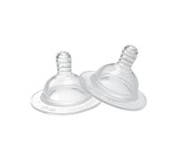 Twistshake Tettarelle Anticolica Neonato - Set 2 Pezzi | Taglia M da 2 Mesi | Design Simil Seno Materno | Silicone Flessibile | Senza BPA | Per Latte Bambini | Trasparente
