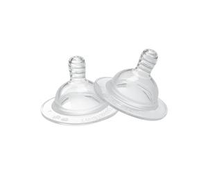 Twistshake Tettarelle Anticolica Neonato - Set 2 Pezzi | Taglia M da 2 Mesi | Design Simil Seno Materno | Silicone Flessibile | Senza BPA | Per Latte Bambini | Trasparente