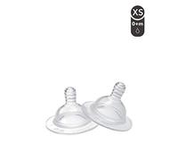 Twistshake Tettarelle Anticolica Neonato - Set 2 Pezzi | Taglia XS 0+ Mesi | Forma Simile al Seno | Silicone Morbido | Senza BPA | Ideale Allattamento | Trasparente