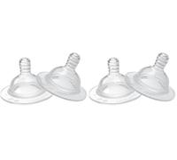 Twistshake Tettarelle Anticolica - Set 2 Pezzi | Taglia Plus da 6 Mesi | Struttura Simil Seno | Silicone Soffice | Senza BPA | Ideale per Biberon Latte Bambini | Trasparente (Confezione da 2)