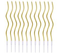Twisty Candele di compleanno a spirale, 36 pezzi, candele dorate per torte
