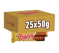 TWIX ORIGINAL 25 BARRETTE CIOCCOLATO 50GR BISCOTTO AL CIOCCOLATO