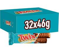 Twix Barrette di Cioccolato Caramello Salato, Confezione da 32 Pezzi x 46 gr, Nuova versione