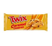 TWIX caramel centres biscotto conscaglie di cioccolato al latte e ripieno di caramello dolce.