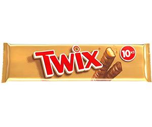 Twix Snack al Cioccolato con Caramello, 10 Barrette x 50g