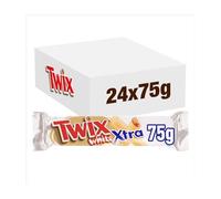 Twix Xtra - Barre gemelle per biscotti al cioccolato bianco, confezione da 24 x 75 g