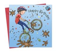 Twizler - Biglietto di auguri di compleanno con mountain bike - Biglietto di compleanno per ragazzi - Biglietto di compleanno per ragazzo - Biglietto di compleanno sportivo