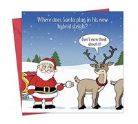 Twizler - Biglietto di Natale con slitta ibrida - Divertente biglietto di Natale - Biglietto di Natale - Biglietto di Natale - Biglietto di Natale da donna