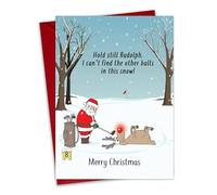 Twizler Biglietto di Natale divertente - Babbo Natale Golf - umoristico Merry Xmas Card - vuoto all'interno