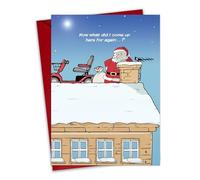 Twizler Biglietto di Natale divertente - Babbo Natale senior - umoristico biglietto di auguri - interno bianco