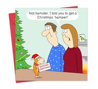 Twizler Biglietto di Natale divertente - criceto - Merry Christmas Cards Funny - Mens Xmas for him husband dad son - Womens Xmas for Her wife Mum Daughter