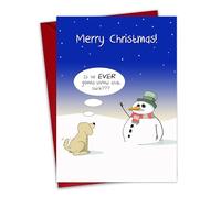 Twizler Biglietto di Natale divertente - Dog Stick - Humour Merry Xmas Card - Bianco all'interno