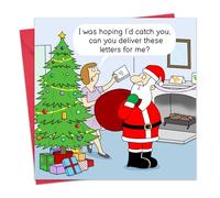 Twizler Biglietto di Natale divertente - Lettere di Babbo Natale - Biglietto di auguri di Natale divertente - da donna per moglie, mamma, figlia, uomo di Natale per lui, marito, papà, figlio