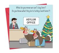 Twizler Biglietto di Natale divertente - Turkey Travels - Biglietto di auguri di Natale divertente - da uomo per lui, marito, papà, figlio, da donna, per moglie, mamma, figlia