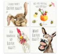 Twizler - Divertente confezione da 6 biglietti pasquali con 6 diversi motivi umoristici, confezione multipla di biglietti di Pasqua divertenti