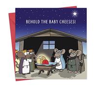 Twizler Merry Christmas card con Baby formaggi e topi - Happy Christmas - Biglietto di auguri di Natale