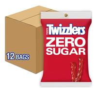 TWIZZLERS Twists (Strawberry, Sugar Free, 5-Ounce Bags, Pack of 12)