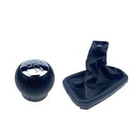 TWMEU Manopola Cambio Auto Per OPEL Per CORSA C (01-06) Per TIGRA B (04-12) Per COMBO C (01-11) Pomello Del Cambio Manuale A 5 Marce Cuffia In Pelle Pomello Cambios(Chrome 2Pcs)