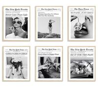 TWNSLLA Stampa artistica da parete con giornale alla moda, motivo: donna cerca dove gli uomini ottengono l'Audacity, stampa artistica da parete del New York Times, decorazione vintage con carretto