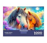 Two Affectionate Horses in A Fantasy Scene Puzzle Da 1000 Pezzi Fine Horse Ideale Per Il Piacere Familiare, Adulti E Bambini 52x38cm/1000pcs