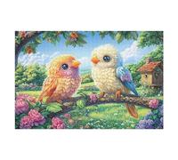 Two Cartoon Birds And Birdhouse Puzzle 1000 Pezzi Serate In Casa Con Amici Giochi Da Tavolo Per Gruppo Divertimento E Convivialità Regalo Per Amici E Parenti 1000 PCS